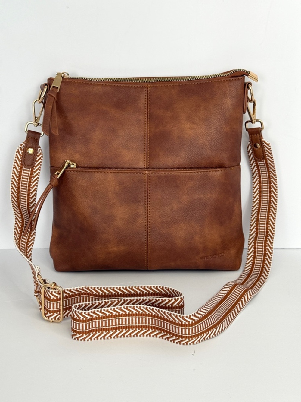 Westbronco Women's Vegan Leather Medium Crossbody Shoulder Bag Guitar Strap
